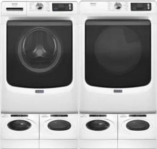 Side by Side Washer & Dryer Set on Pedestals