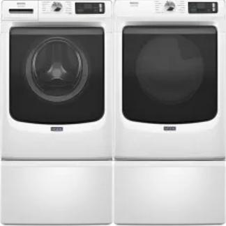 Side by Side Washer & Dryer Set on Pedestals