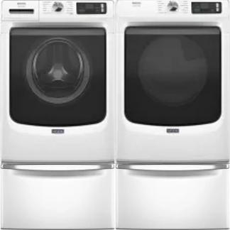 Side by Side Washer & Dryer Set on Pedestals