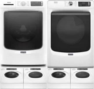 Side by Side Washer & Dryer Set on Pedestals