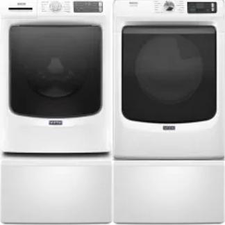 Side by Side Washer & Dryer Set on Pedestals