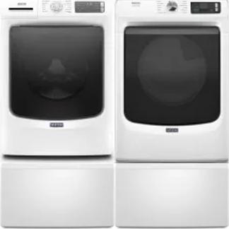 Side by Side Washer & Dryer Set on Pedestals