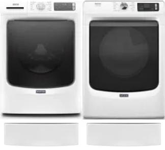 Side by Side Washer & Dryer Set on Pedestals