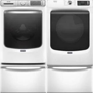 Side by Side Washer & Dryer Set on Pedestals