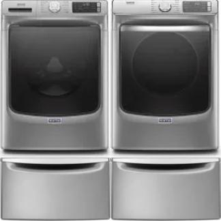 Side by Side Washer & Dryer Set on Pedestals