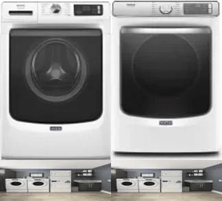 Side by Side Washer & Dryer Set on Pedestals