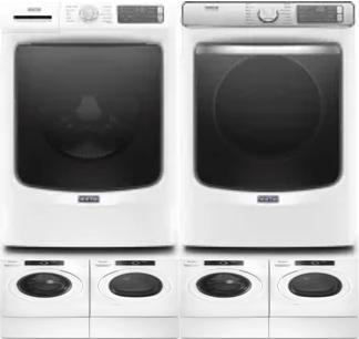 Side by Side Washer & Dryer Set on Pedestals