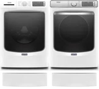 Side by Side Washer & Dryer Set on Pedestals