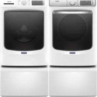 Side by Side Washer & Dryer Set on Pedestals