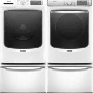 Side by Side Washer & Dryer Set on Pedestals