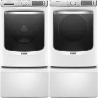 Side by Side Washer & Dryer Set on Pedestals