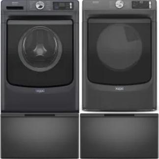 Side by Side Washer & Dryer Set on Pedestals