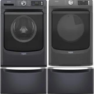 Side by Side Washer & Dryer Set on Pedestals