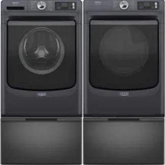 Side by Side Washer & Dryer Set on Pedestals