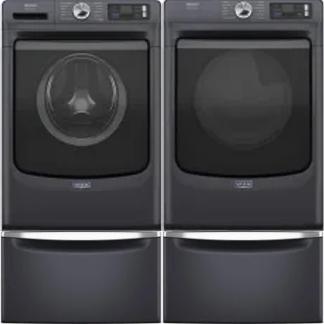 Side by Side Washer & Dryer Set on Pedestals