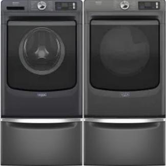 Side by Side Washer & Dryer Set on Pedestals