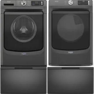 Side by Side Washer & Dryer Set on Pedestals