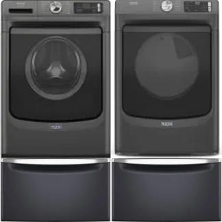 Side by Side Washer & Dryer Set on Pedestals