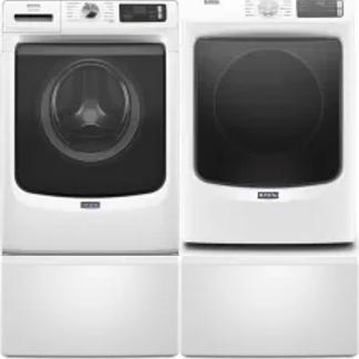 Side by Side Washer & Dryer Set on Pedestals