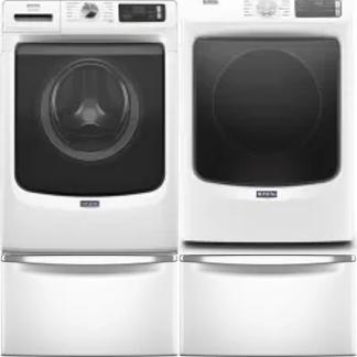 Side by Side Washer & Dryer Set on Pedestals