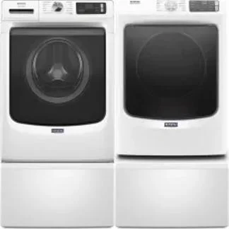 Side by Side Washer & Dryer Set on Pedestals