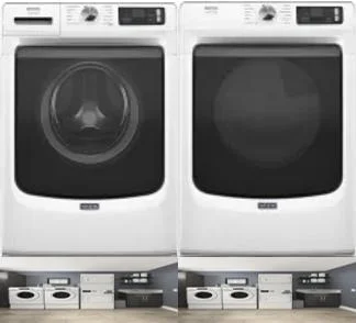 Side by Side Washer & Dryer Set on Pedestals