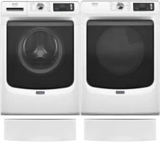 Side by Side Washer & Dryer Set on Pedestals