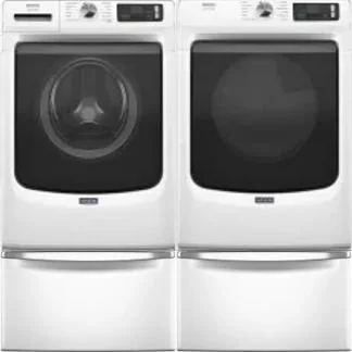 Side by Side Washer & Dryer Set on Pedestals