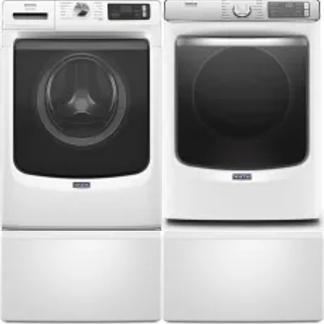 Side by Side Washer & Dryer Set on Pedestals