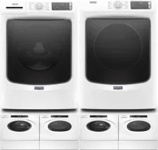 Side by Side Washer & Dryer Set on Pedestals