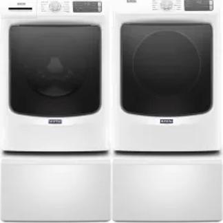 Side by Side Washer & Dryer Set on Pedestals