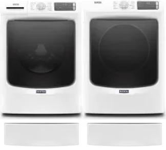 Side by Side Washer & Dryer Set on Pedestals