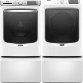 Side by Side Washer & Dryer Set on Pedestals