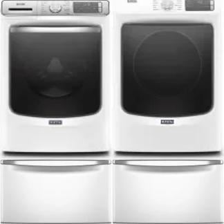 Side by Side Washer & Dryer Set on Pedestals