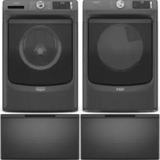 Side by Side Washer & Dryer Set on Pedestals