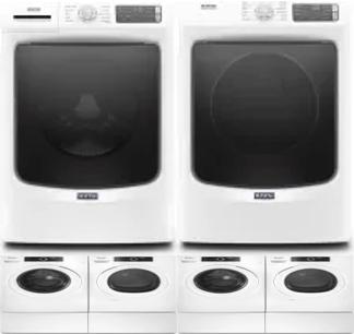 Side by Side Washer & Dryer Set on Pedestals