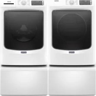 Side by Side Washer & Dryer Set on Pedestals