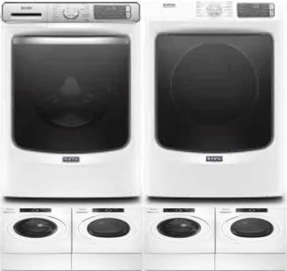 Side by Side Washer & Dryer Set on Pedestals