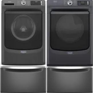 Side by Side Washer & Dryer Set on Pedestals