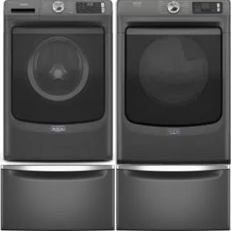 Side by Side Washer & Dryer Set on Pedestals