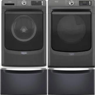 Side by Side Washer & Dryer Set on Pedestals