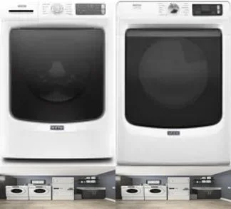 Side by Side Washer & Dryer Set on Pedestals