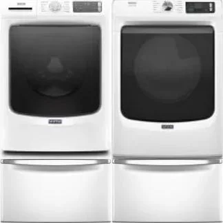 Side by Side Washer & Dryer Set on Pedestals
