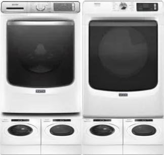 Side by Side Washer & Dryer Set on Pedestals