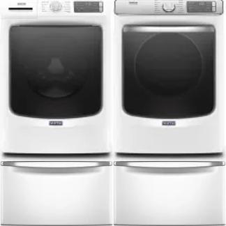 Side by Side Washer & Dryer Set on Pedestals