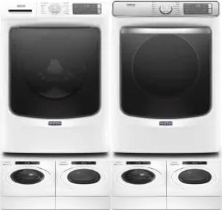 Side by Side Washer & Dryer Set on Pedestals
