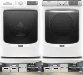 Side by Side Washer & Dryer Set on Pedestals