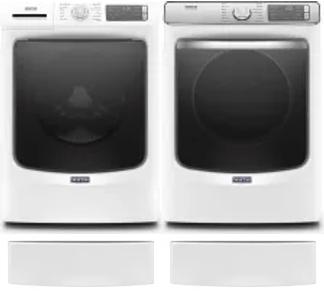 Side by Side Washer & Dryer Set on Pedestals
