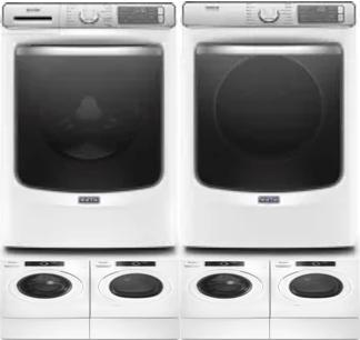 Side by Side Washer & Dryer Set on Pedestals