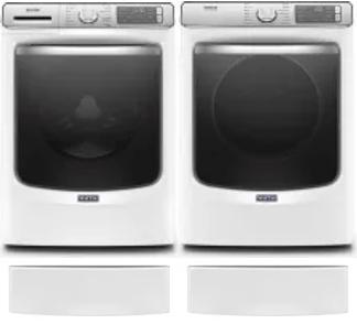 Side by Side Washer & Dryer Set on Pedestals